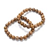 Natural Gemstone Stretch Beaded Bracelets G-A185-01I-2