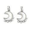 Natural White Shell Moon Pendants KK-U043-23P-02-1