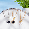 Flat Round with Letter Alloy Enamel Wine Glass Charms AJEW-AB00184-20-4