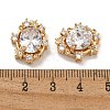 Brass Micro Pave Cubic Zirconia Beads KK-U037-02G-01-4