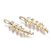 Brass Micro Pave Cubic Zirconia Pendants X-KK-R111-029-2