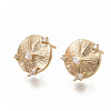 Brass Cubic Zirconia Stud Earring Findings KK-T050-57G-NF-1