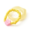 Flower Acrylic Beads Finger Rings for Kid Teen Girl Women RJEW-JR00384-4