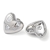 Heart Brass Micro Pave Clear Cubic Zirconia Stud Earrings EJEW-A034-06P-2