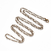 Brass Coated Iron Figaro Chain Necklace Making MAK-T006-03R-1