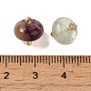 Natural Fluorite Rondelle Charms with Rack Plating Brass Loops G-G110-05A-01-3