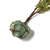 Natural Green Fluorite Braided Bead Pendant Necklacess NJEW-K258-05E-2