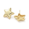 Star Brass Stud Earrings EJEW-M245-15G-2