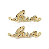 Brass Micro Pave Cubic Zirconia Connector Charms KK-E068-VC082-2