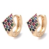 Rack Plating Brass Micro Pave Colorful Cubic Zirconia Hoop Earrings for Women EJEW-P238-01KCG-1