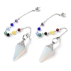 Natural & Synthetic Gemstone Hexagonal Pointed Dowsing Pendulums G-P552-05P-2