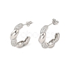 Brass Micro Pave Clear Cubic Zirconia Stud Earrings for Women EJEW-A040-10P-1