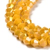 Opaque Solid Color Electroplate Glass Beads Strands GLAA-F029-P4mm-A04-3