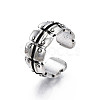 Chunky Square Alloy Open Cuff Ring for Men Women RJEW-T009-44AS-3