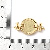 Rack Plating Brass Micro Pave Cubic Zirconia Flat Round Connector Charms KK-K385-100G-02-3