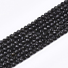 Natural Black Obsidian Beads Strands X-G-T108-41-1