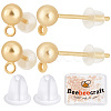 Beebeecraft 100Pcs Brass Ball Stud Earring Post KK-BBC0004-69-1