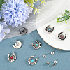 CRASPIRE 8 Sets 4 Colors Zinc Alloy & Resin Coin Screw Rivet FIND-CP0001-89-4