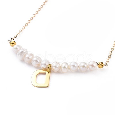 Natural Freshwater Pearl Pendant Necklaces NJEW-JN02862-02-1