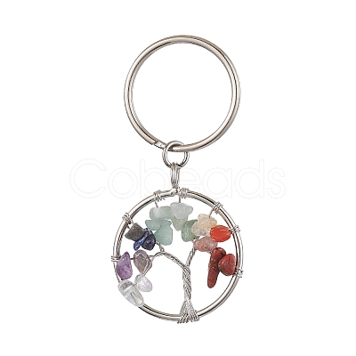Natural & Synthetic Mixed Stone Keychain KEYC-JKC00814-1