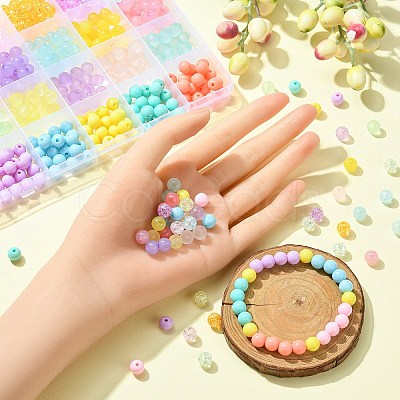 Transparent Crackle Acrylic Beads MACR-YW0002-94-1