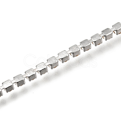 304 Stainless Steel Rhinestone Cup Chain Bracelets AJEW-B004-01B-A-1