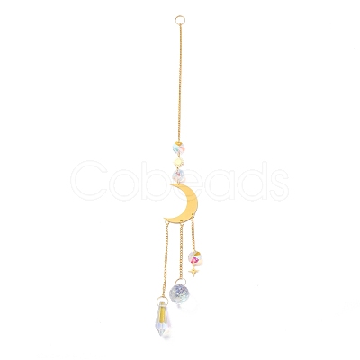 Hanging Crystal Aurora Wind Chimes HJEW-Z003-11-1