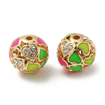 Golden Alloy Enamel Beads FIND-E044-27G-01-1