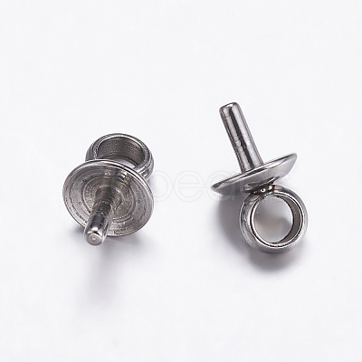 304 Stainless Steel Cup Pearl Peg Bails Pin Pendants X-STAS-K146-003-4mm-1