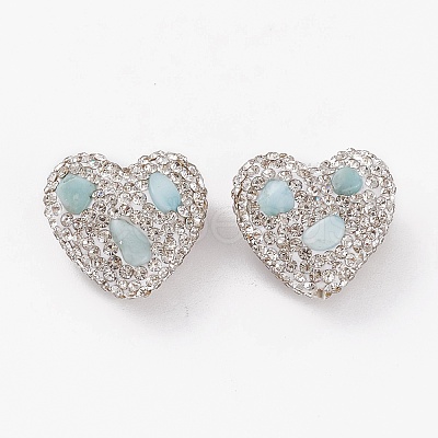 Handmade Polymer Clay Rhinestone Beads RB-C001-02-1