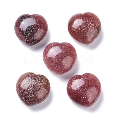 Natural Strawberry Quartz Heart Love Stone G-I285-06J-1