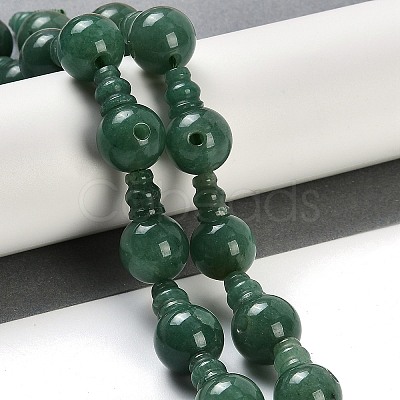 Natural Green Aventurine 3-Hole Guru Beads Strands G-H064-E07-05-1