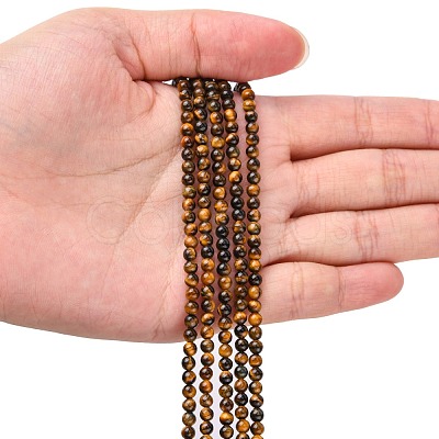 Natural Tiger Eye Beads Strands X-G-G099-3mm-4-1