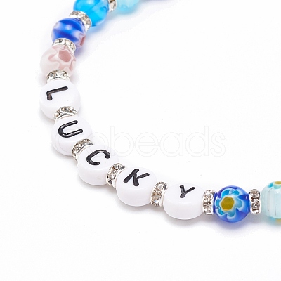 Word Lucky Bracelet BJEW-JB08584-03-1