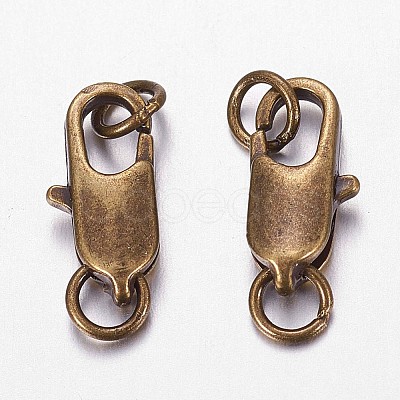 Brass Lobster Claw Clasps X-KK-KK802-AB-NR-1