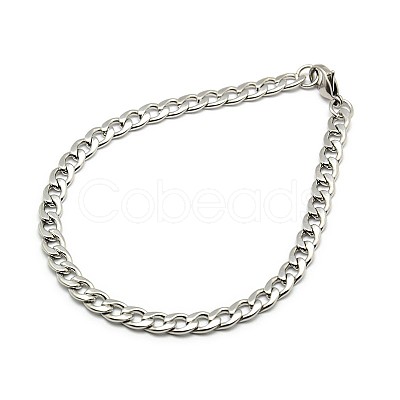 Tarnish Resistant 304 Stainless Steel Curb Chain/Twisted Chain Bracelet Making STAS-A028-B122P-1