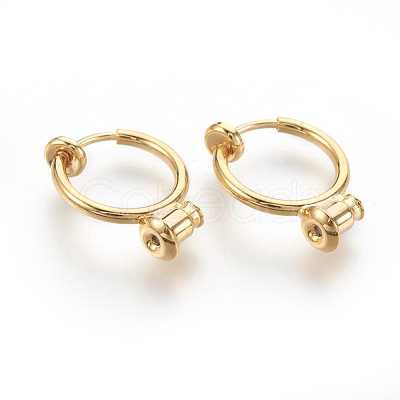 Brass Clip-on Hoop Earrings KK-L168-04G-1