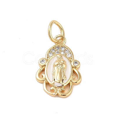 Brass Micro Pave Clear Cubic Zirconia Pendants KK-E111-31J-G-1