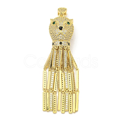 Brass Micro Pave Cubic Zirconia Big Pendants KK-K354-12G-1