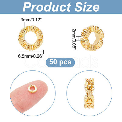 ARRICRAFT 50Pcs Brass Spacer Beads KK-AR0003-08-1