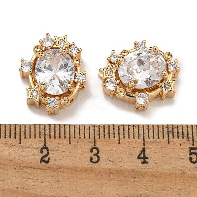 Brass Micro Pave Cubic Zirconia Beads KK-U037-02G-01-1