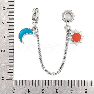 Rack Plating Sun & Moon Alloy Enamel European Safety Chains FIND-C055-01P-1