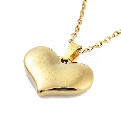 Heart 304 Stainless Steel Pendant Necklaces NJEW-G083-01A-G-1