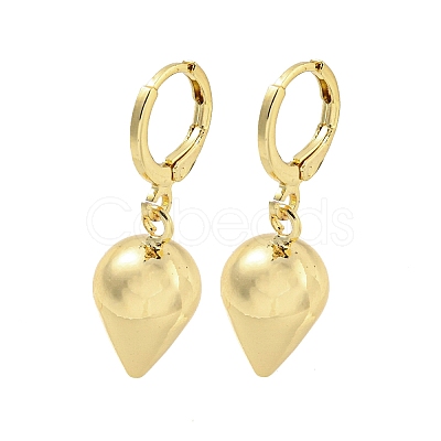 Cone Rack Plated Brass Leverback Dangle Earrings for Women EJEW-Z051-04G-1