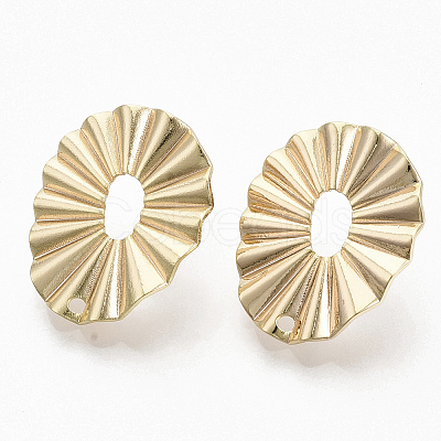 Brass Stud Earring Findings X-KK-T056-15G-NF-1