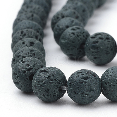 Synthetic Lava Rock Beads Strands G-S277-6mm-03-1