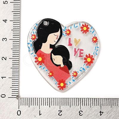 Mother's Day Printed Transparent Acrylic Pendants MACR-P042-C03-1