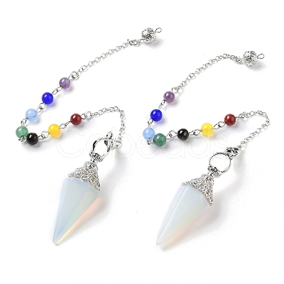 Natural & Synthetic Gemstone Hexagonal Pointed Dowsing Pendulums G-P552-05P-1