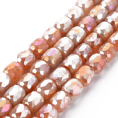 Opaque Baking Painted Glass Beads Strands EGLA-N006-008-B03-1