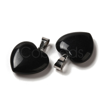 Natural Obsidian Pendants X-G-Q438-24-1